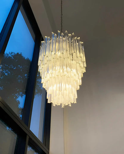 Fantastic Murano Prisms Transparent Chandelier