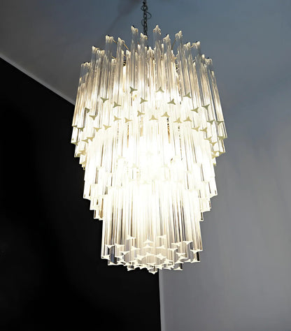 Fantastic Murano Prisms Transparent Chandelier
