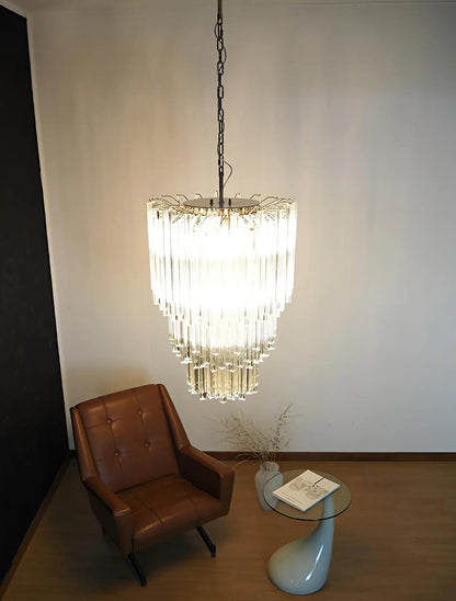 Fantastic Murano Prisms Transparent Chandelier