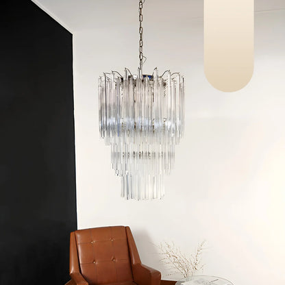 Fantastic Murano Prisms Transparent Chandelier