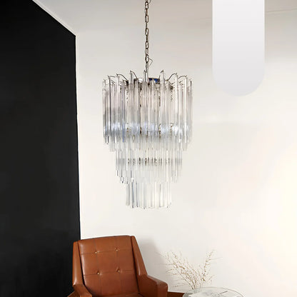 Fantastic Murano Prisms Transparent Chandelier