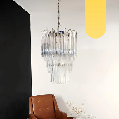 Fantastic Murano Prisms Transparent Chandelier