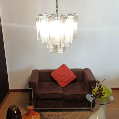 Fantastic Murano Smoked Glass Tube Chandelier