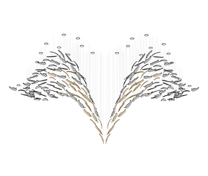 Feather Handblown Glass Chandelier