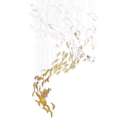 Feather Handblown Glass Chandelier