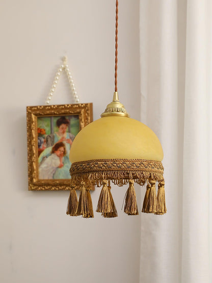 French Tassels Brass Pendant Swag Light