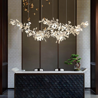 Double Layer Combination Gingko Chandelier