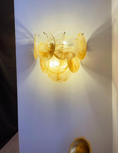 Gold Vintage Murano Glass Wall Lamp