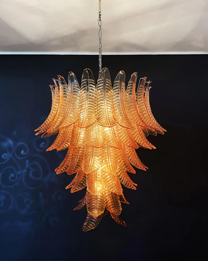 Gorgeous Murano Felci Amber Glass Chandelier