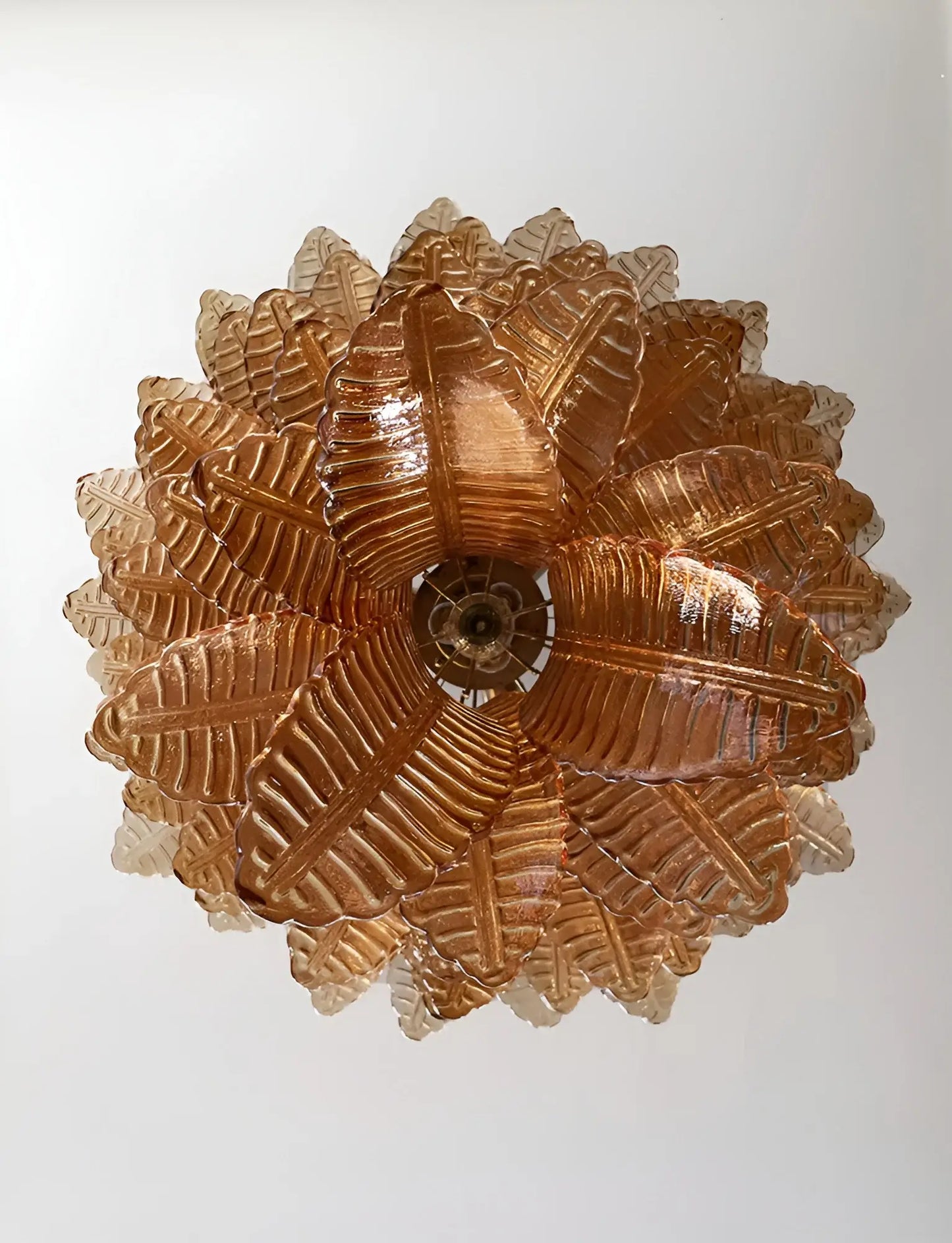Gorgeous Murano Felci Amber Glass Chandelier