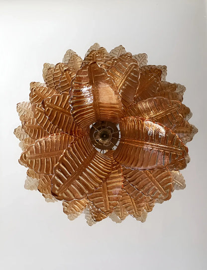 Gorgeous Murano Felci Amber Glass Chandelier