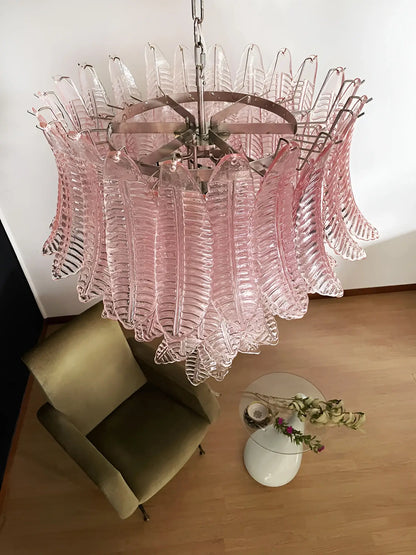 Gorgeous Murano Felci Pink Glass Chandelier
