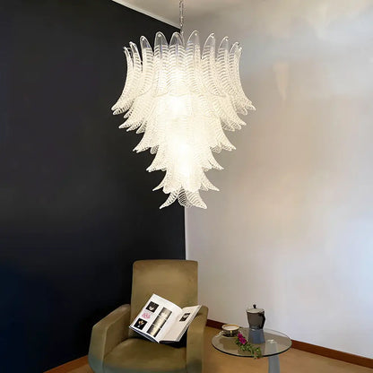 Gorgeous Murano Felci Transparent Glass Chandelier