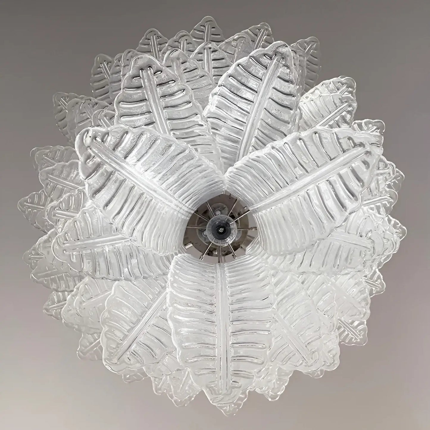 Gorgeous Murano Felci Transparent Glass Chandelier