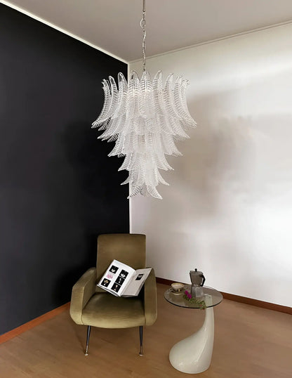 Gorgeous Murano Felci Transparent Glass Chandelier