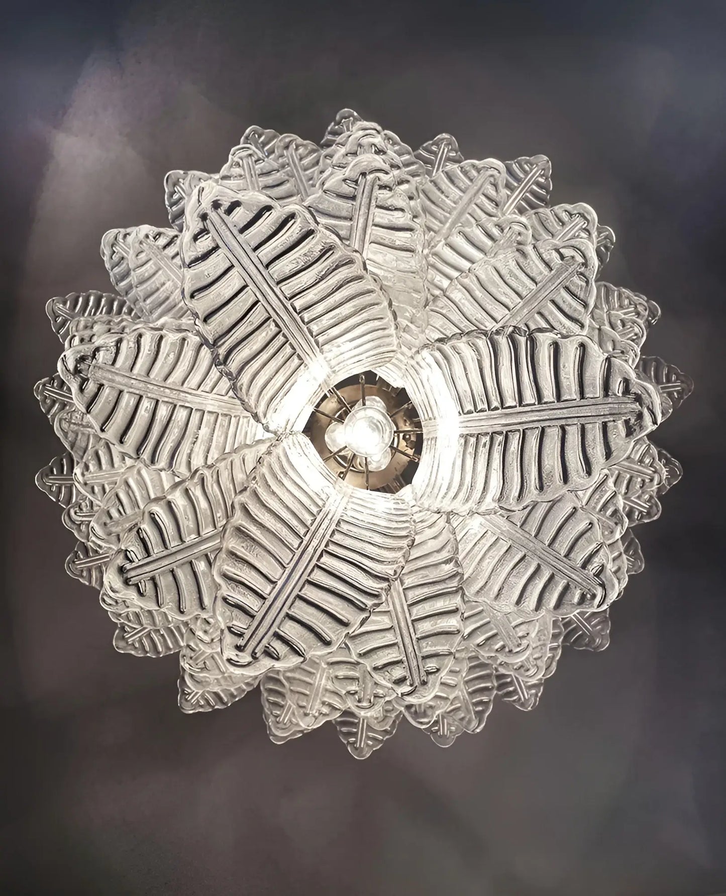 Gorgeous Murano Felci Transparent Glass Chandelier