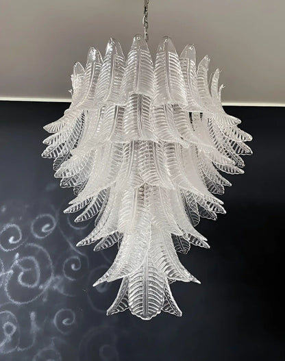 Gorgeous Murano Felci Transparent Glass Chandelier