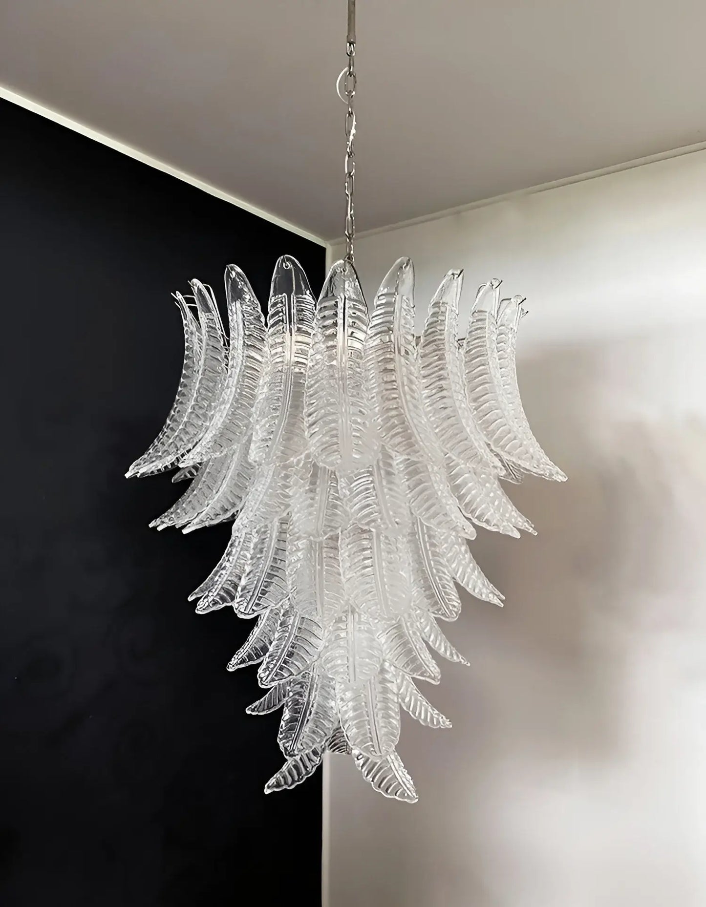 Gorgeous Murano Felci Transparent Glass Chandelier