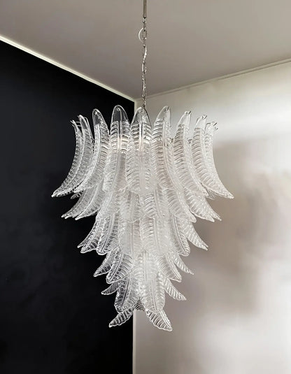 Gorgeous Murano Felci Transparent Glass Chandelier