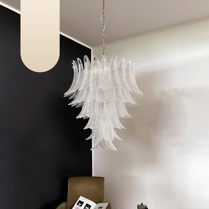 Gorgeous Murano Felci Transparent Glass Chandelier