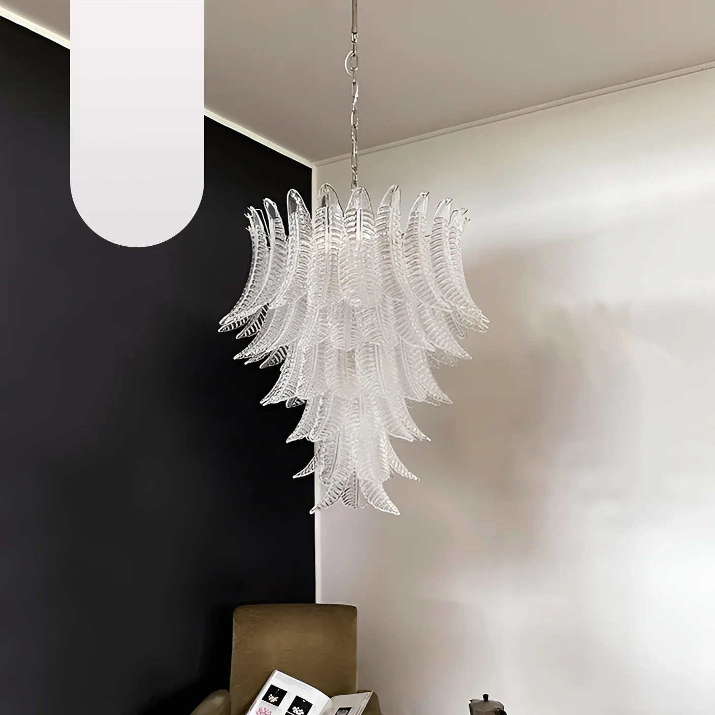 Gorgeous Murano Felci Transparent Glass Chandelier