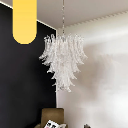Gorgeous Murano Felci Transparent Glass Chandelier