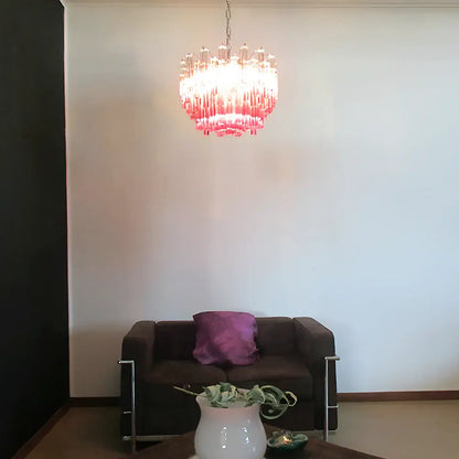 Gorgeous Murano Quadriedri Prisms Chandelier