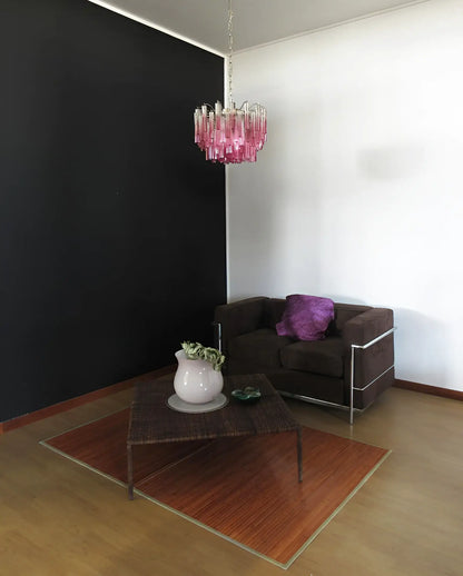 Gorgeous Murano Quadriedri Prisms Chandelier