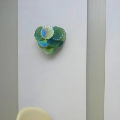 Green Murano Disc Wall Sconce