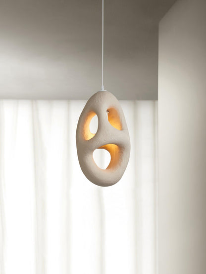 Hand-Built White Pendant Lamp