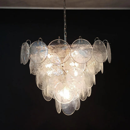 Elegant Murano Disc Iridescent Chandelier