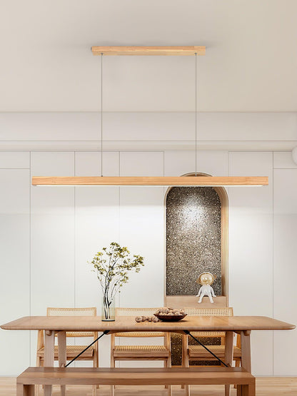 Linear Wooden Pendant Light