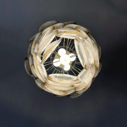 Mazzega Murano Transparent Amber Glasses Chandelier