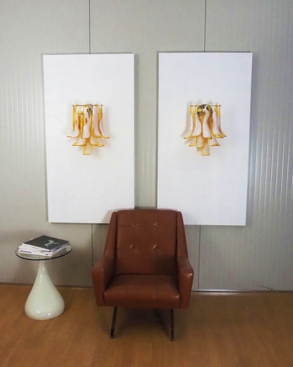 Vintage Murano Caramel Wall Lights