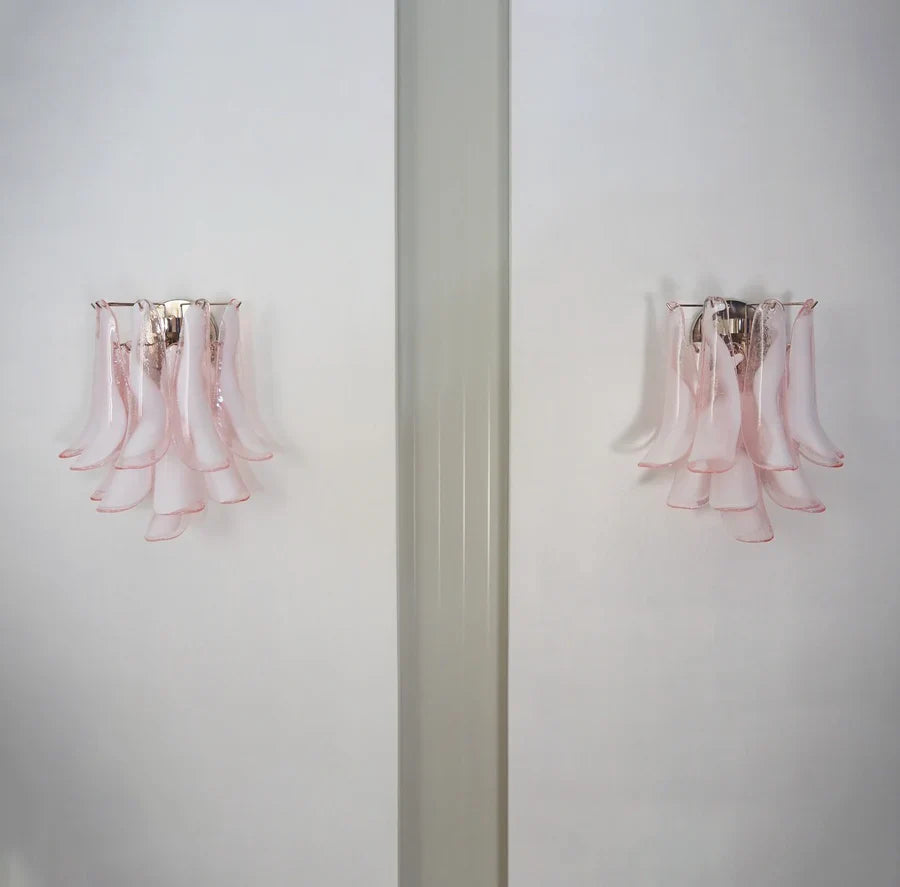 Vintage Murano Pink Wall Lights
