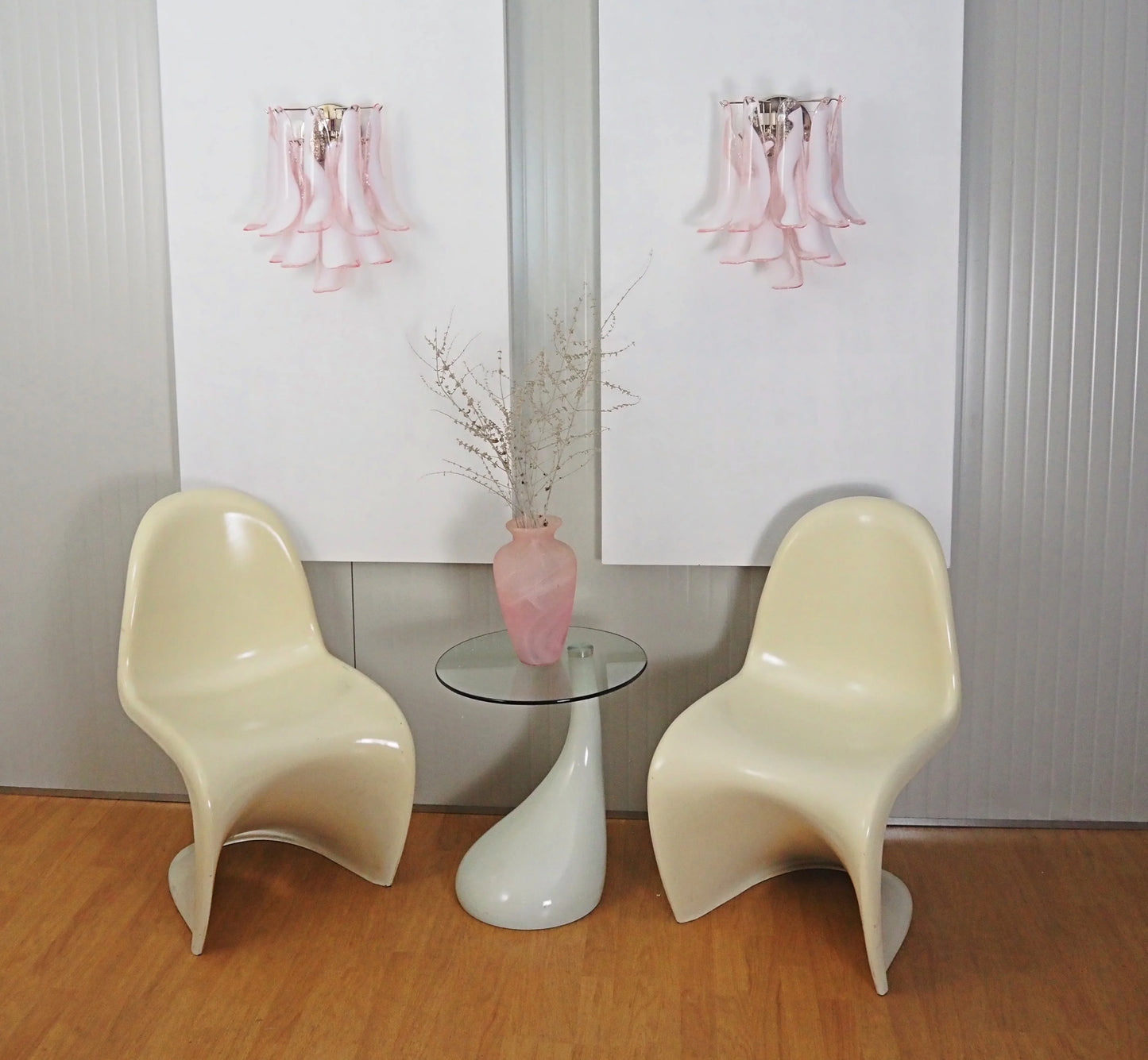 Vintage Murano Pink Wall Lights