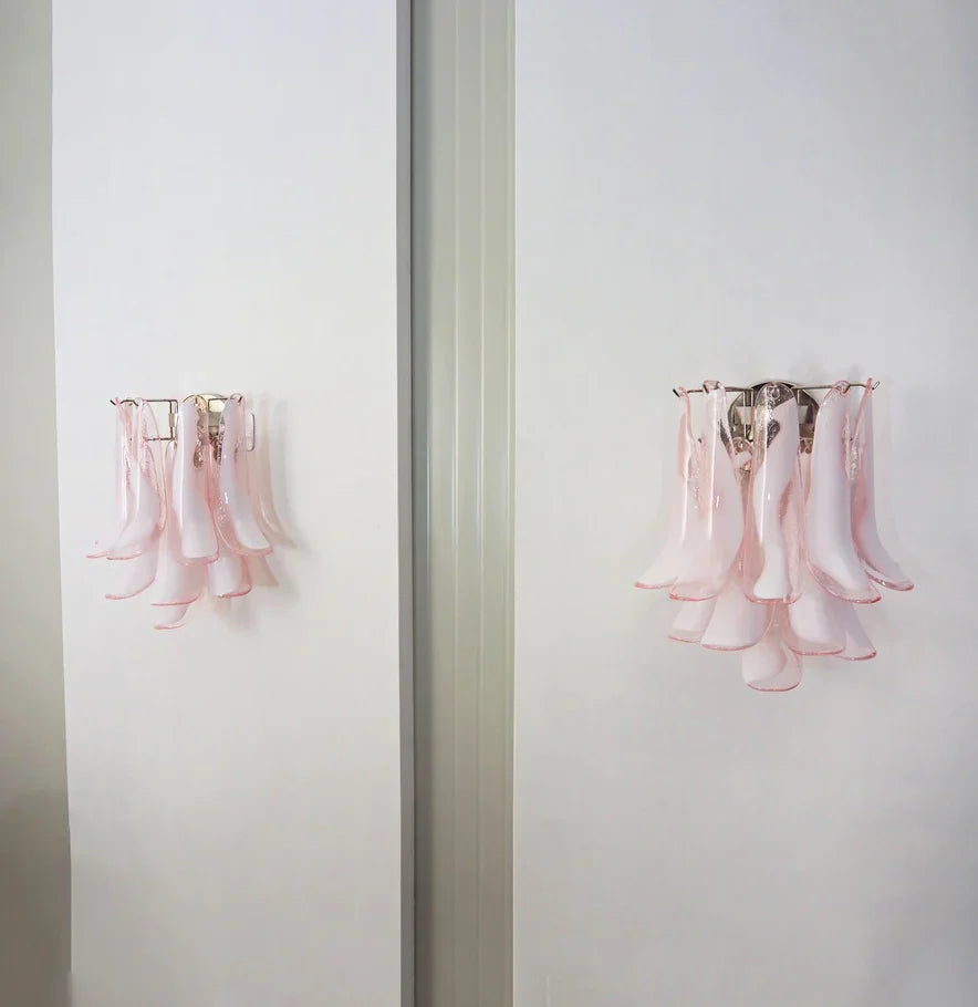 Vintage Murano Pink Wall Lights