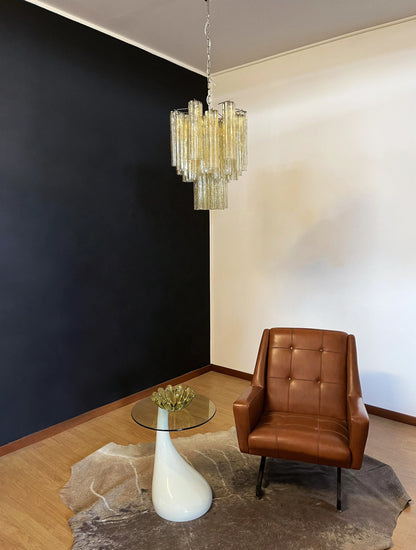 Fantastic Amber Murano Glass Tube Chandelier