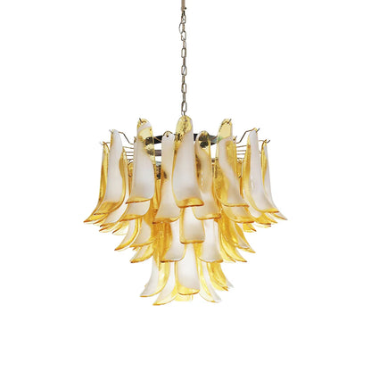 Vintage Caramels Glass Murano Petals Chandelier
