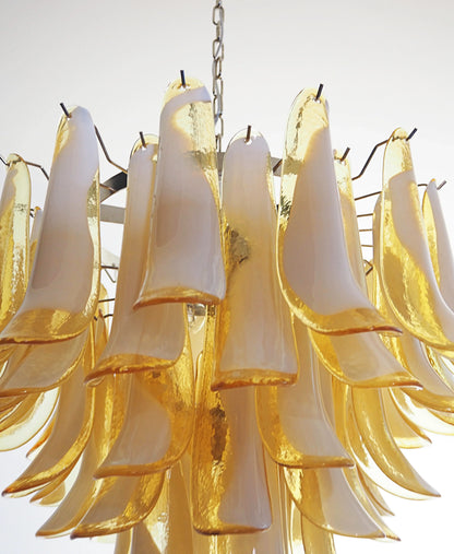 Vintage Caramels Glass Murano Petals Chandelier