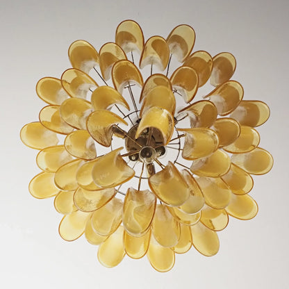 Vintage Caramels Glass Murano Petals Chandelier
