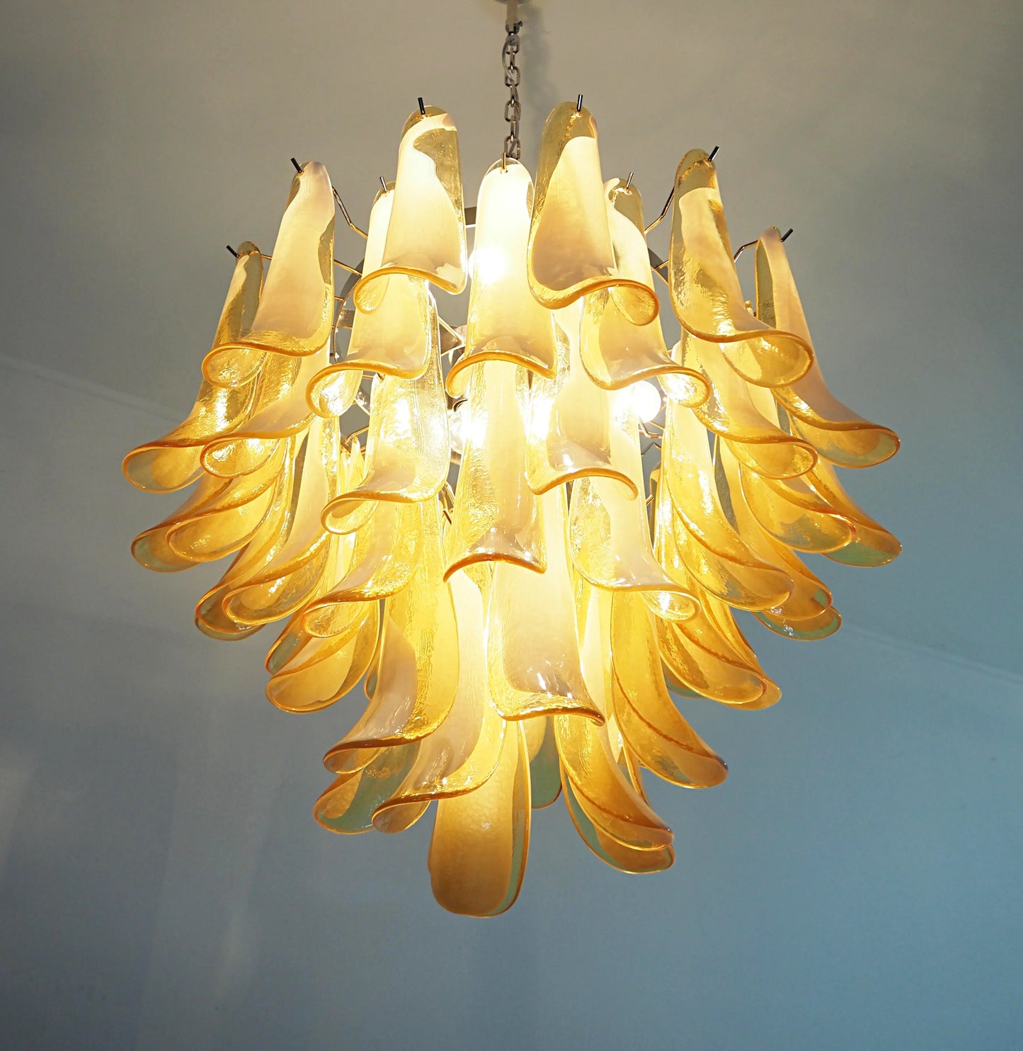 Vintage Caramels Glass Murano Petals Chandelier