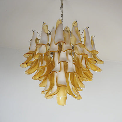 Vintage Caramels Glass Murano Petals Chandelier