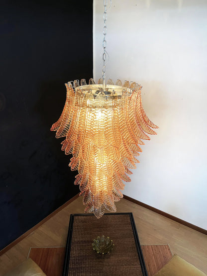 Murano Amber Felch Spiral Chandelier