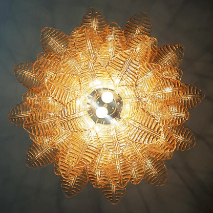 Murano Amber Ferns Glass Chandelier