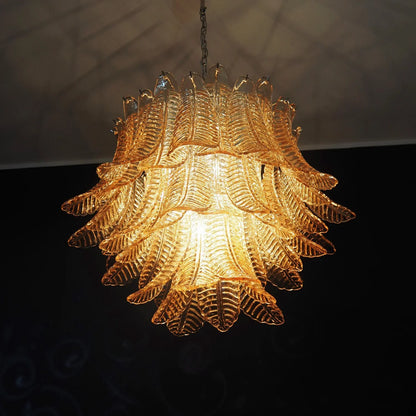 Murano Amber Ferns Glass Chandelier