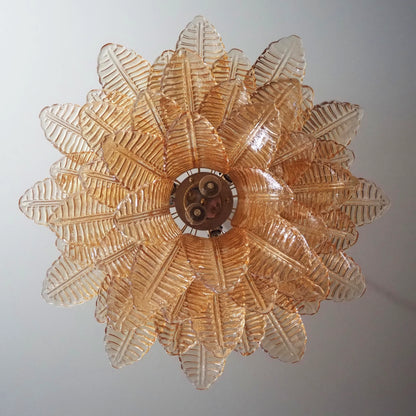Murano Amber Ferns Glass Chandelier