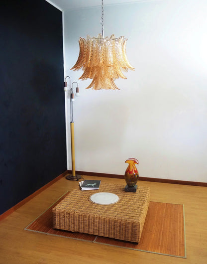 Murano Amber Ferns Glass Chandelier