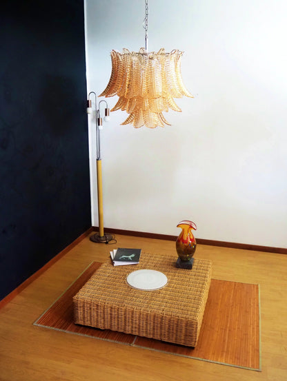 Murano Amber Ferns Glass Chandelier