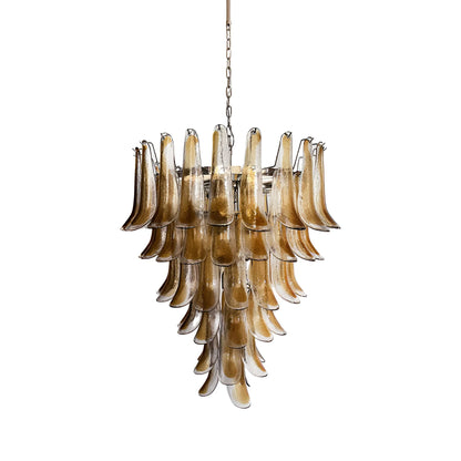 Murano Amber Glass Petals Chandelier